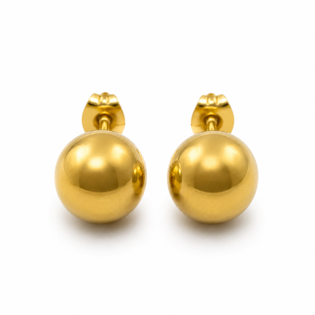 Gold Toned 8mm Stud Earrings