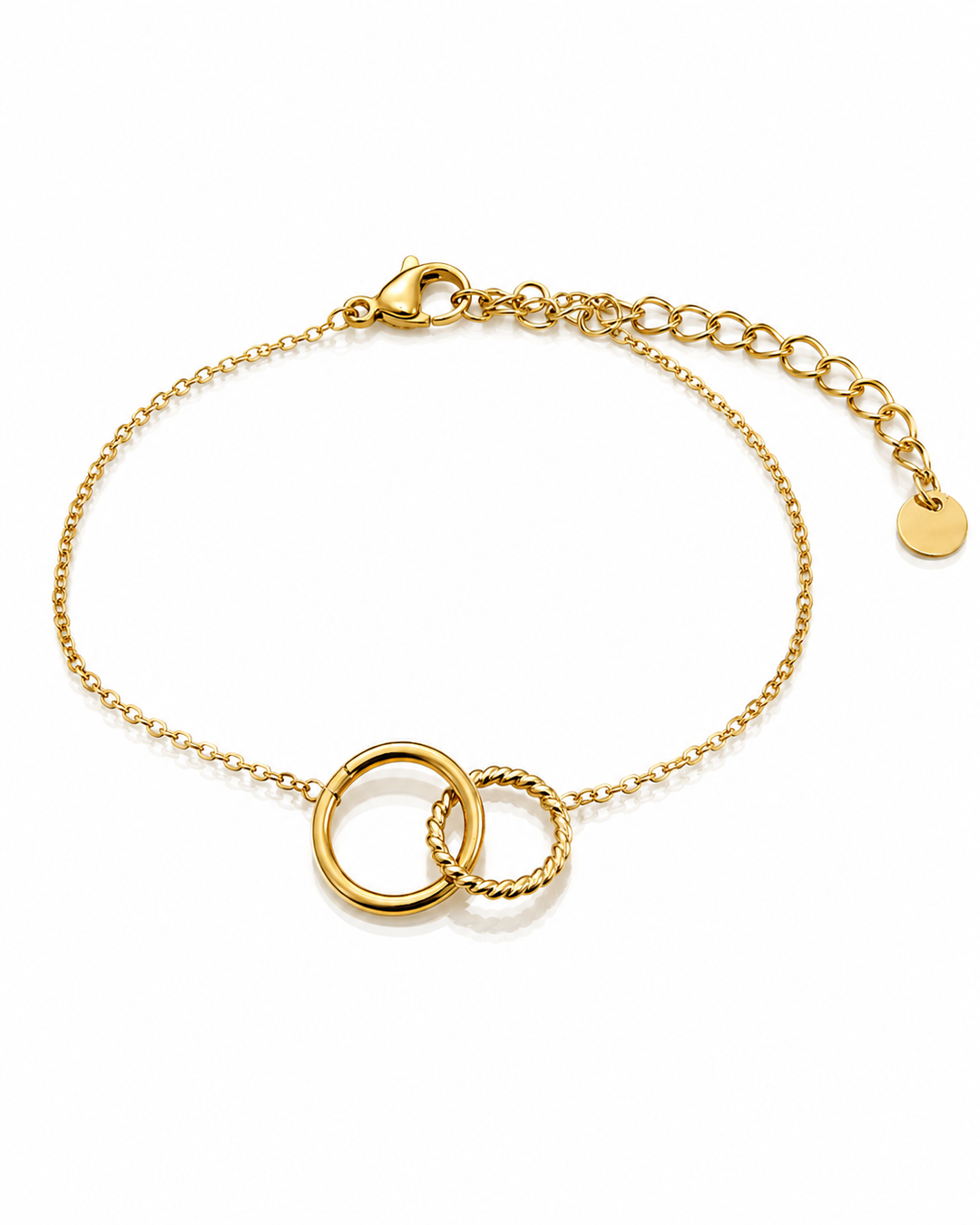 Gold Toned Double Circle Anklet