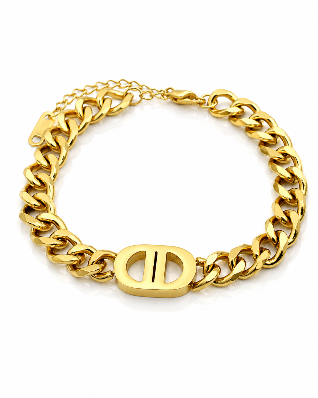 Gold Plated Waterproof Chunky Chain Link Bracelet (10816)