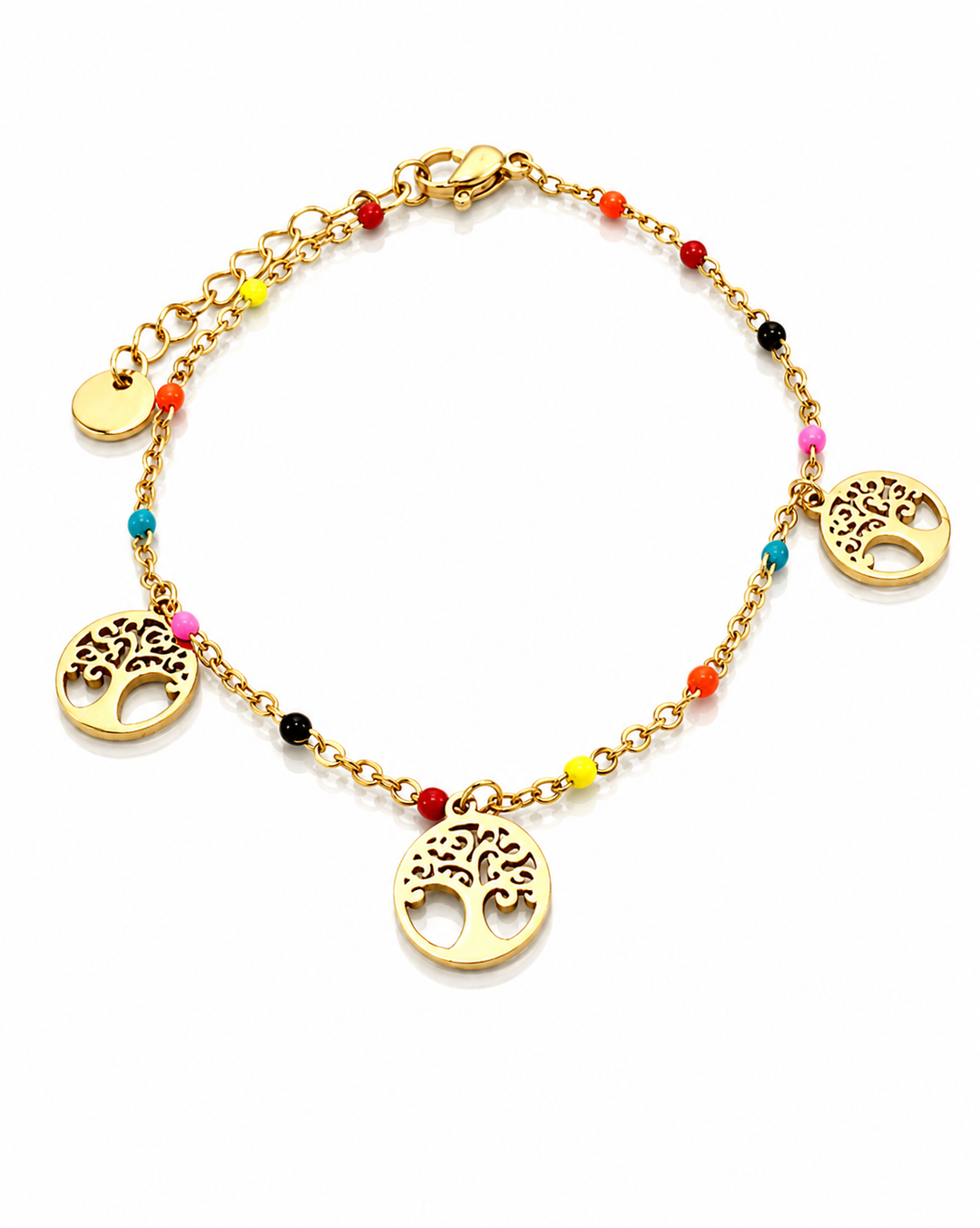 Gold Plated Waterproof Tree of Life Charm Bracelet (10833)