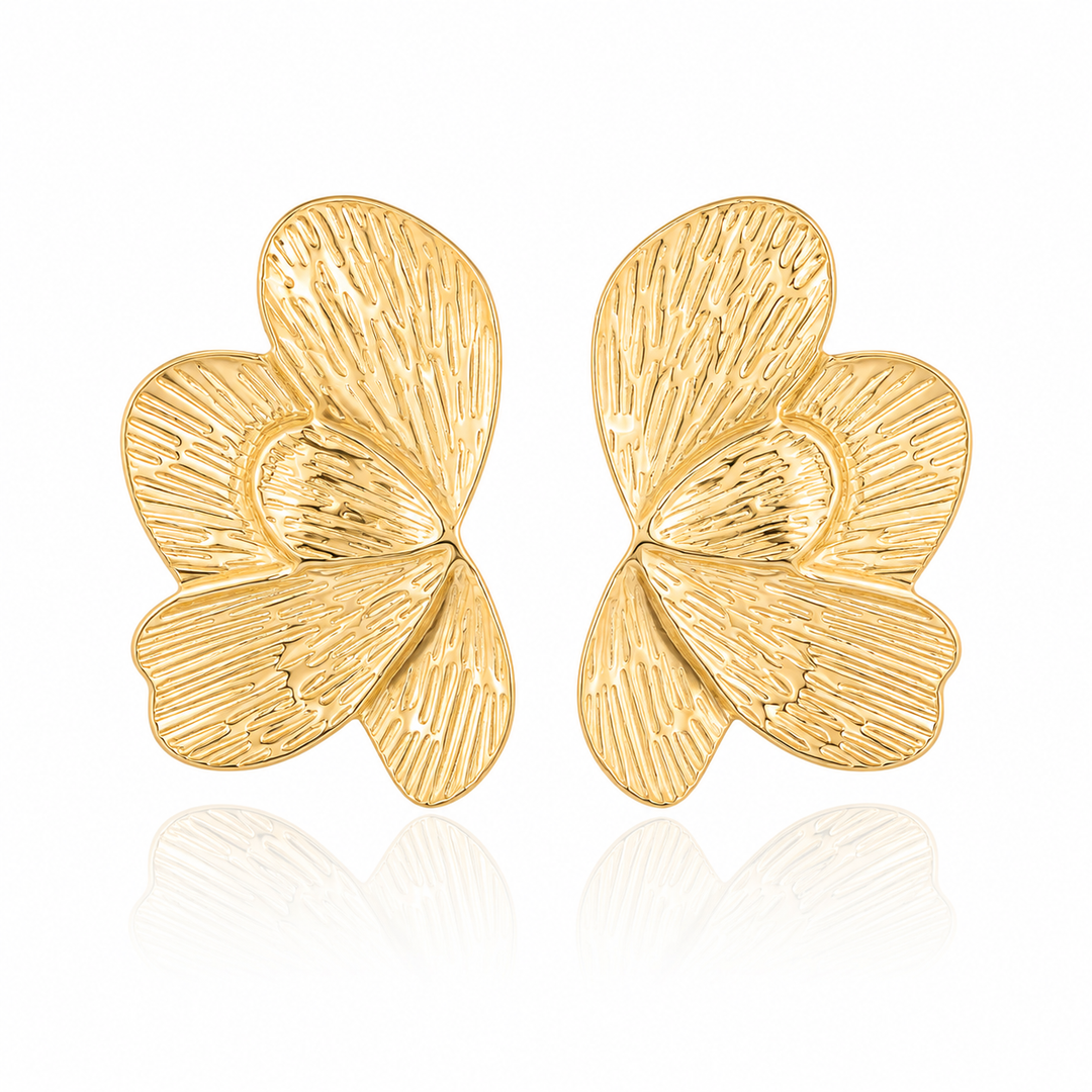 Gold plated waterproof chunky hoop earrings by Elli Jewellery