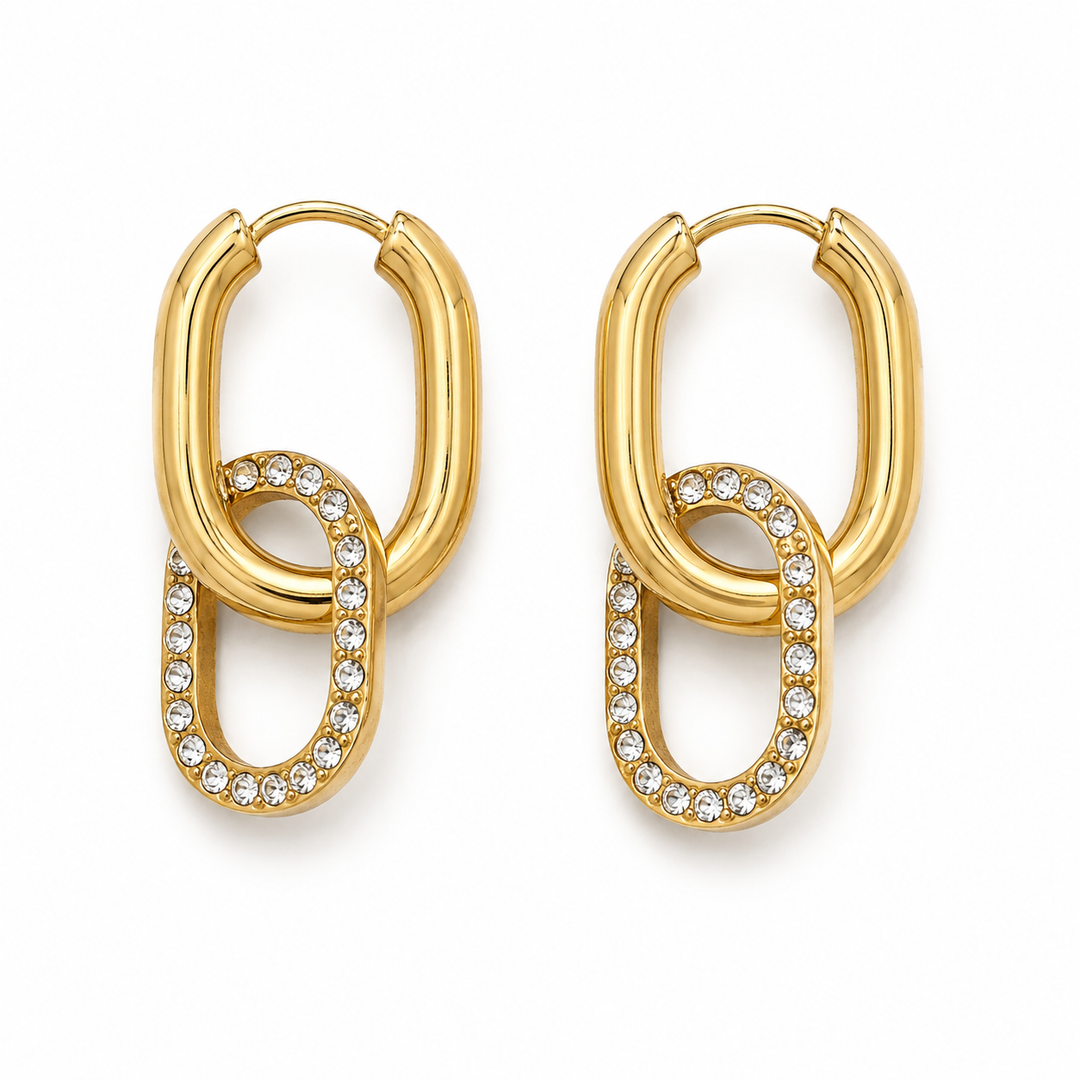 Linked Gold Plated Earrings