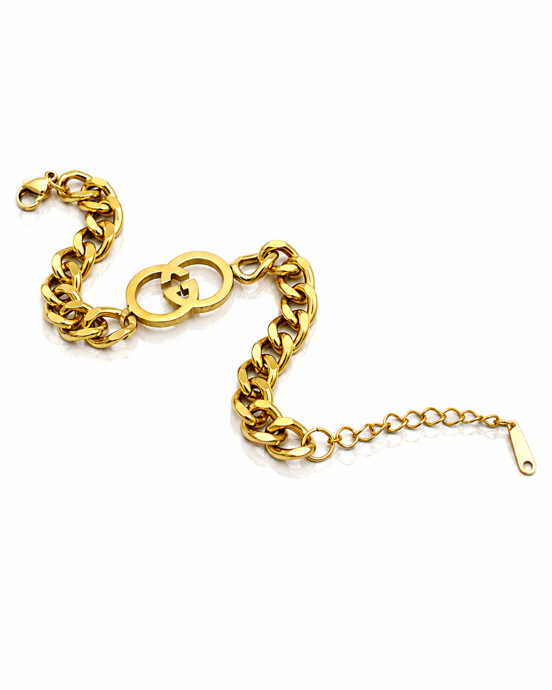 Gold Plated Waterproof Cuban Link Chain Bracelet (10686)