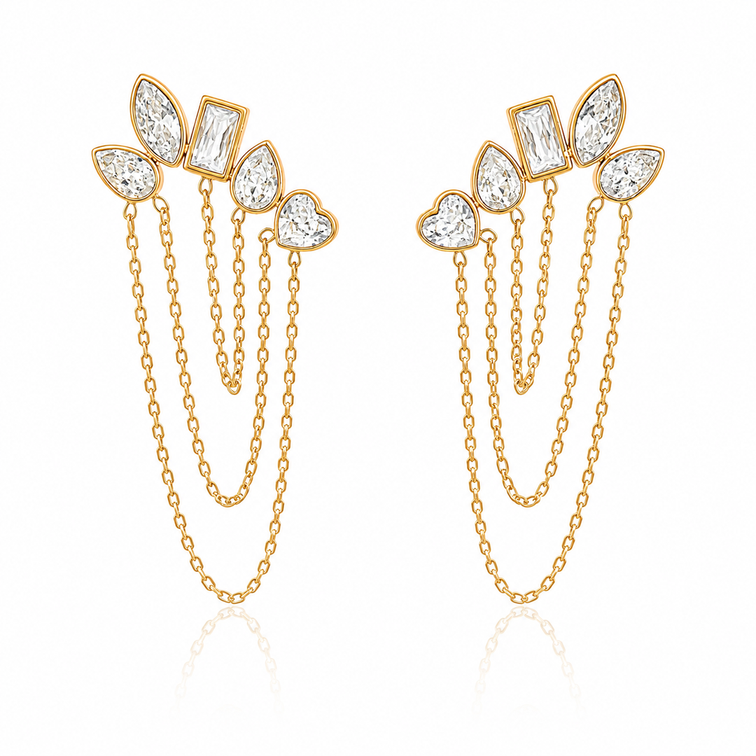 Gold plated waterproof chunky hoop earrings by Elli Jewellery