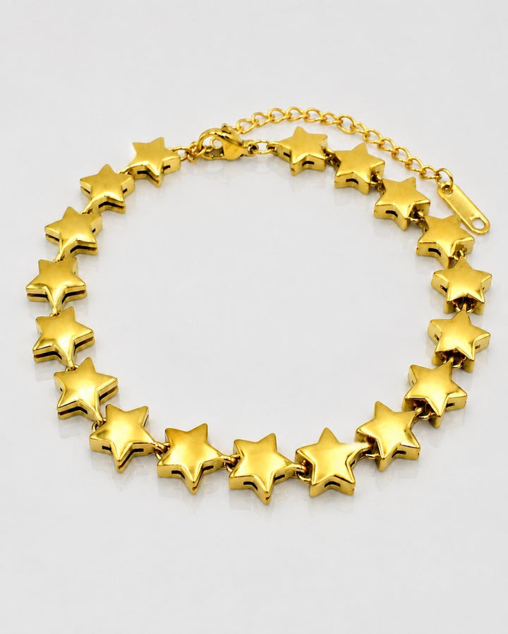 Gold Plated Celestial Star Charm Bracelet (11435)