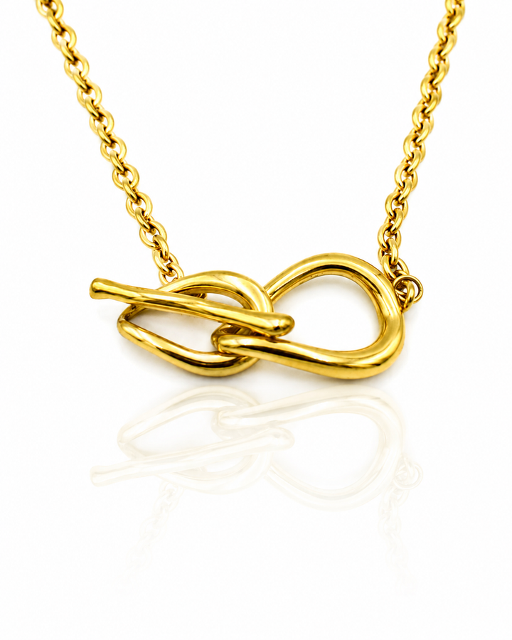 Gold Plated Waterproof Minimalist T-Bar Cross Pendant Necklace - 37.5 cm  (11431)