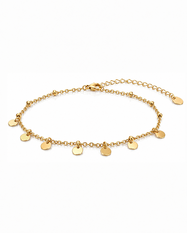 Gold Toned Ball Anklet(11992)