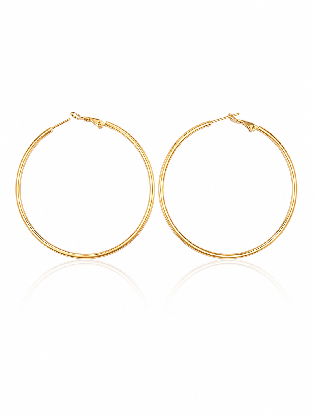 Gold plated waterproof chunky hoop earrings with high-polish finish by Elli Jewellery
