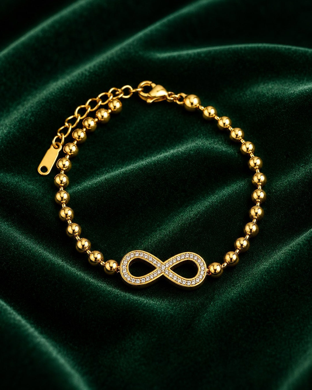 Gold Plated Infinity Symbol Crystal Bracelet (10834)