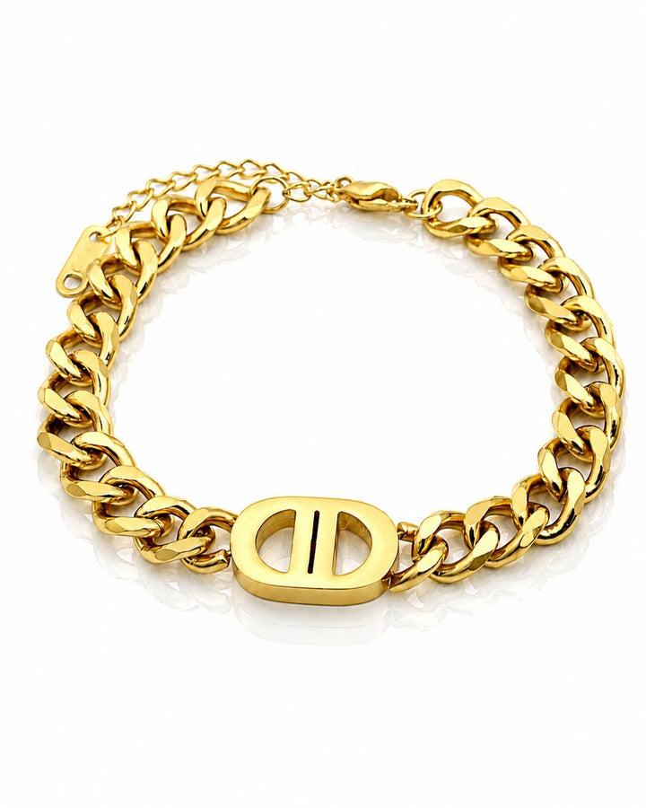 Gold Plated Waterproof Chunky Chain Link Bracelet (10816)
