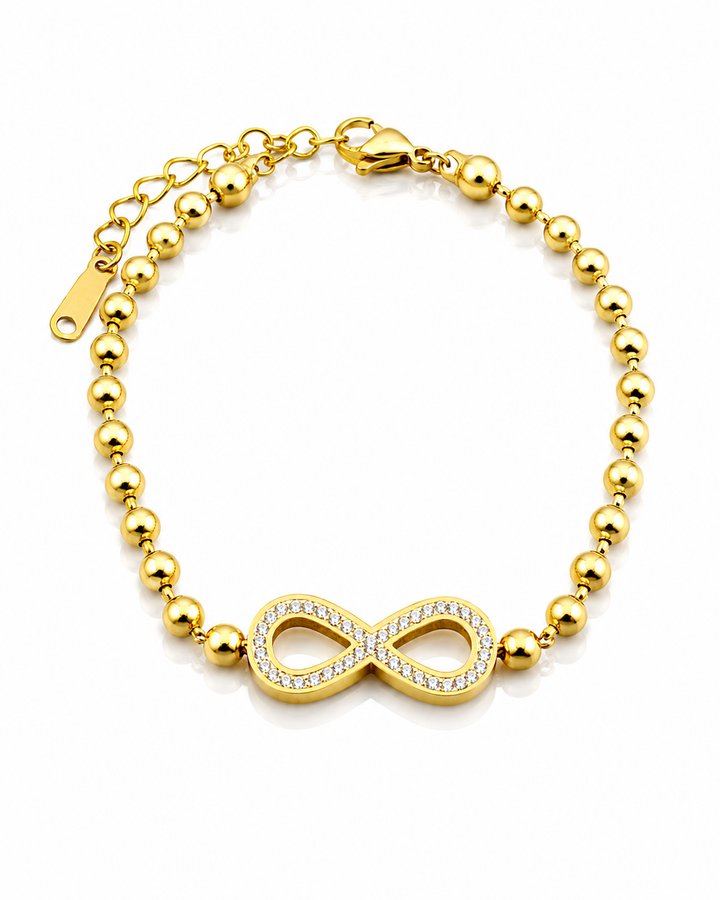 Gold Plated Infinity Symbol Crystal Bracelet (10834)