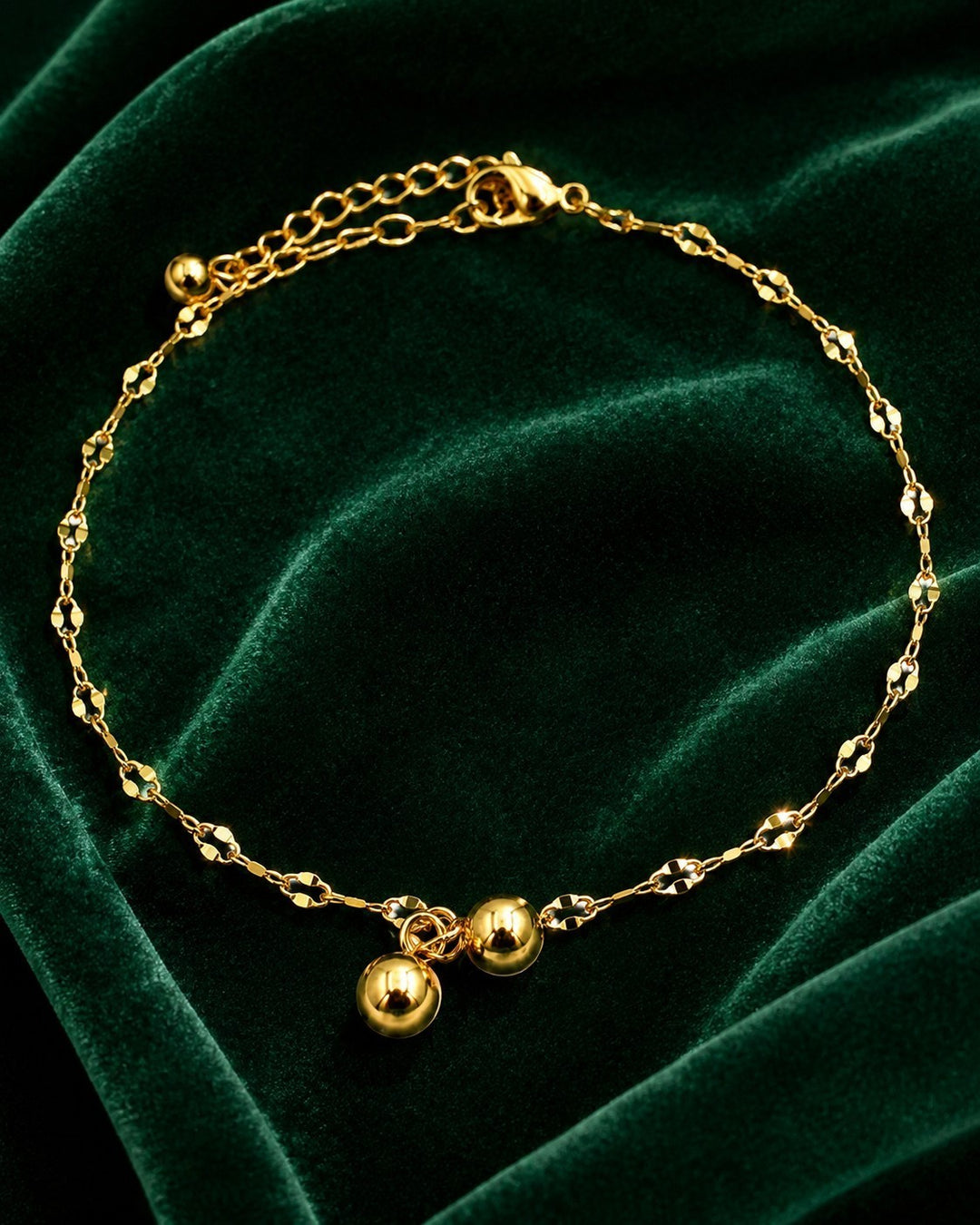 Gold Plated Waterproof Dainty Link Chain Bracelet (10830)