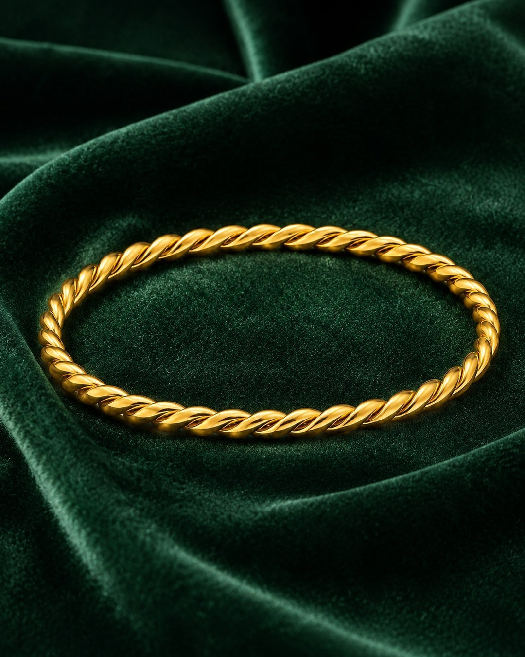 Gold Plated Waterproof Woven Knit Chain Bracelet (11212)