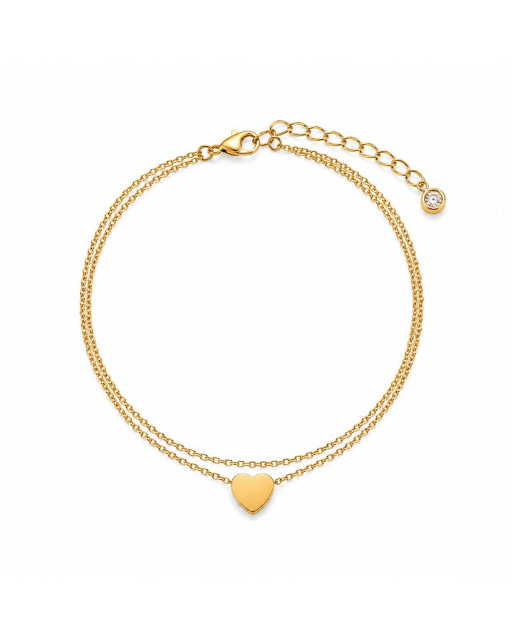 Gold Toned Solid Heart Anklet(11993)