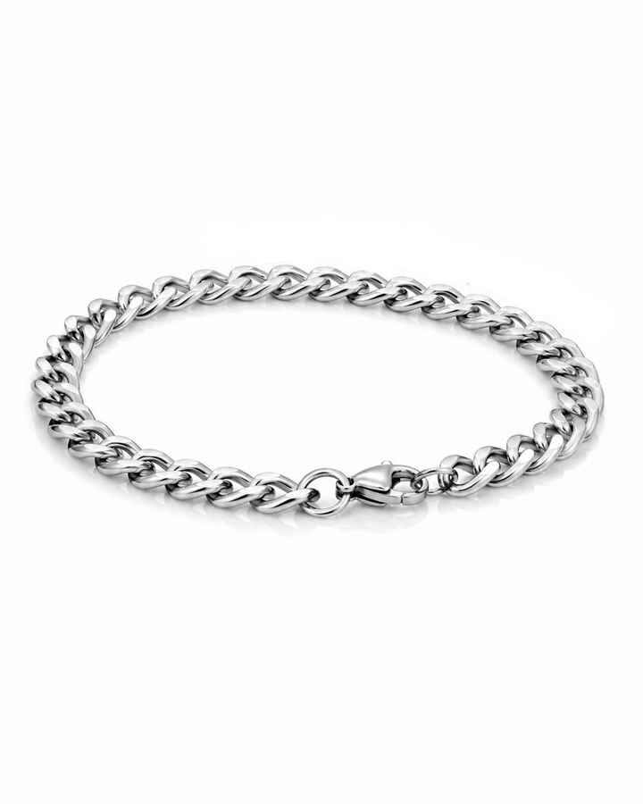 Rhodium Plated Waterproof Rope Chain Bracelet (11761)