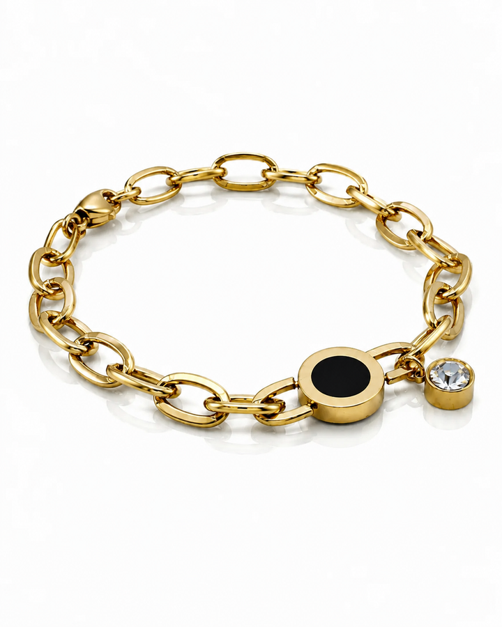 Gold Plated Waterproof Paper Link Chain Bracelet (10682)