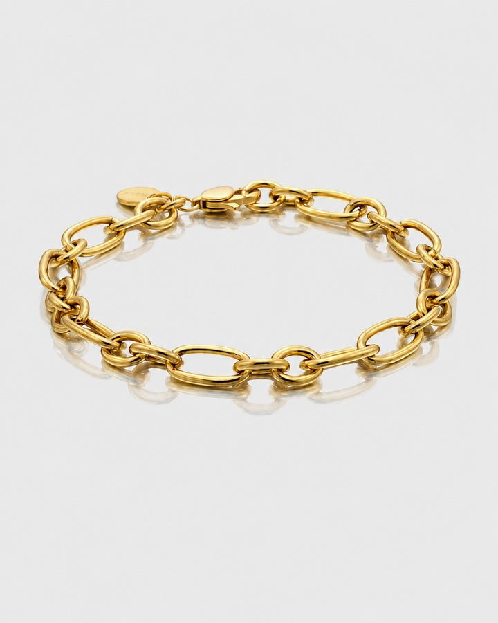 Gold Plated Waterproof Chunky Link Chain Bracelet (11208)
