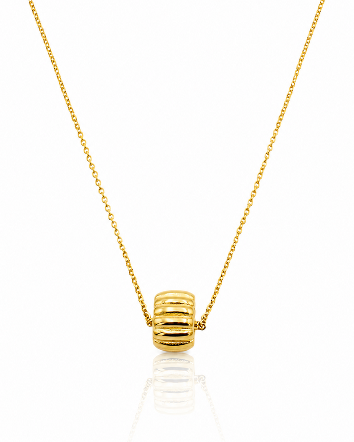 Gold Plated Waterproof Oval Tyre Link Chain Necklace - 46.8 cm (10766)