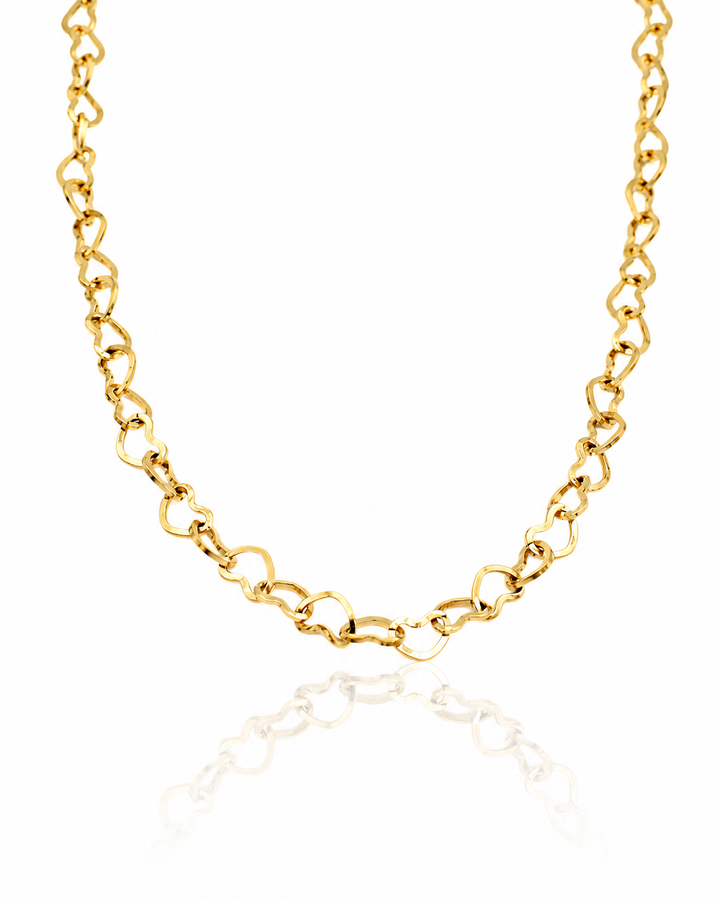 Gold Plated Dainty Heart Charm Choker Necklace - 38. 8 cm  (10619)