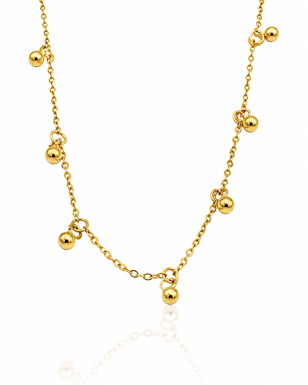 Gold Plated Textured Dot Choker Necklace (10616)