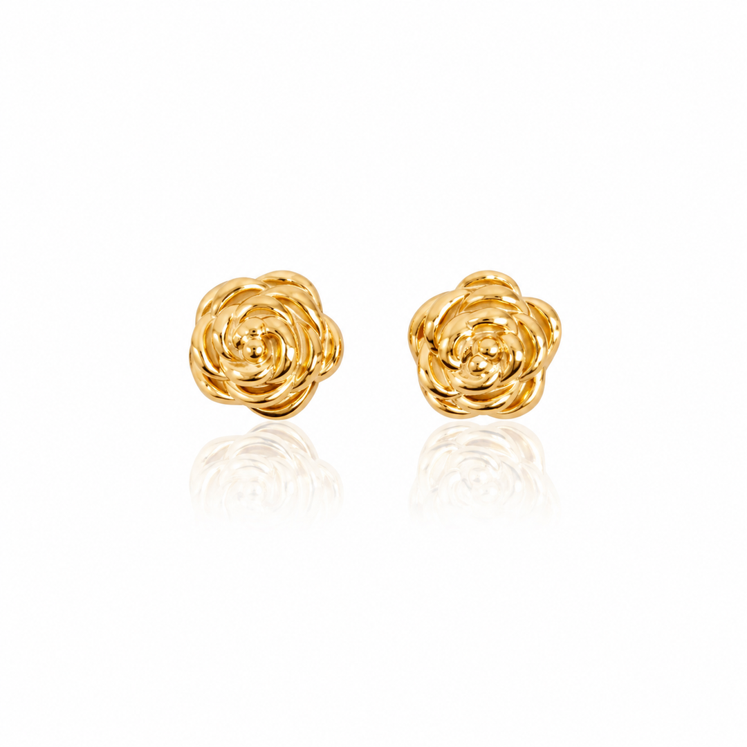 Gold plated waterproof chunky hoop earrings by Elli Jewellery