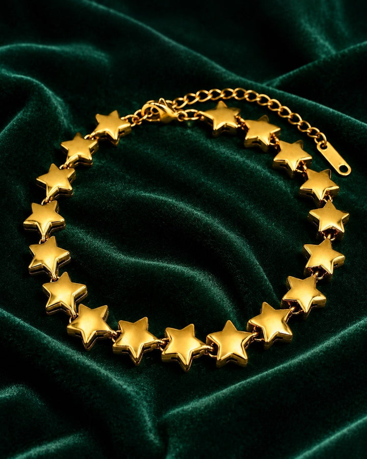 Gold Plated Celestial Star Charm Bracelet (11435)