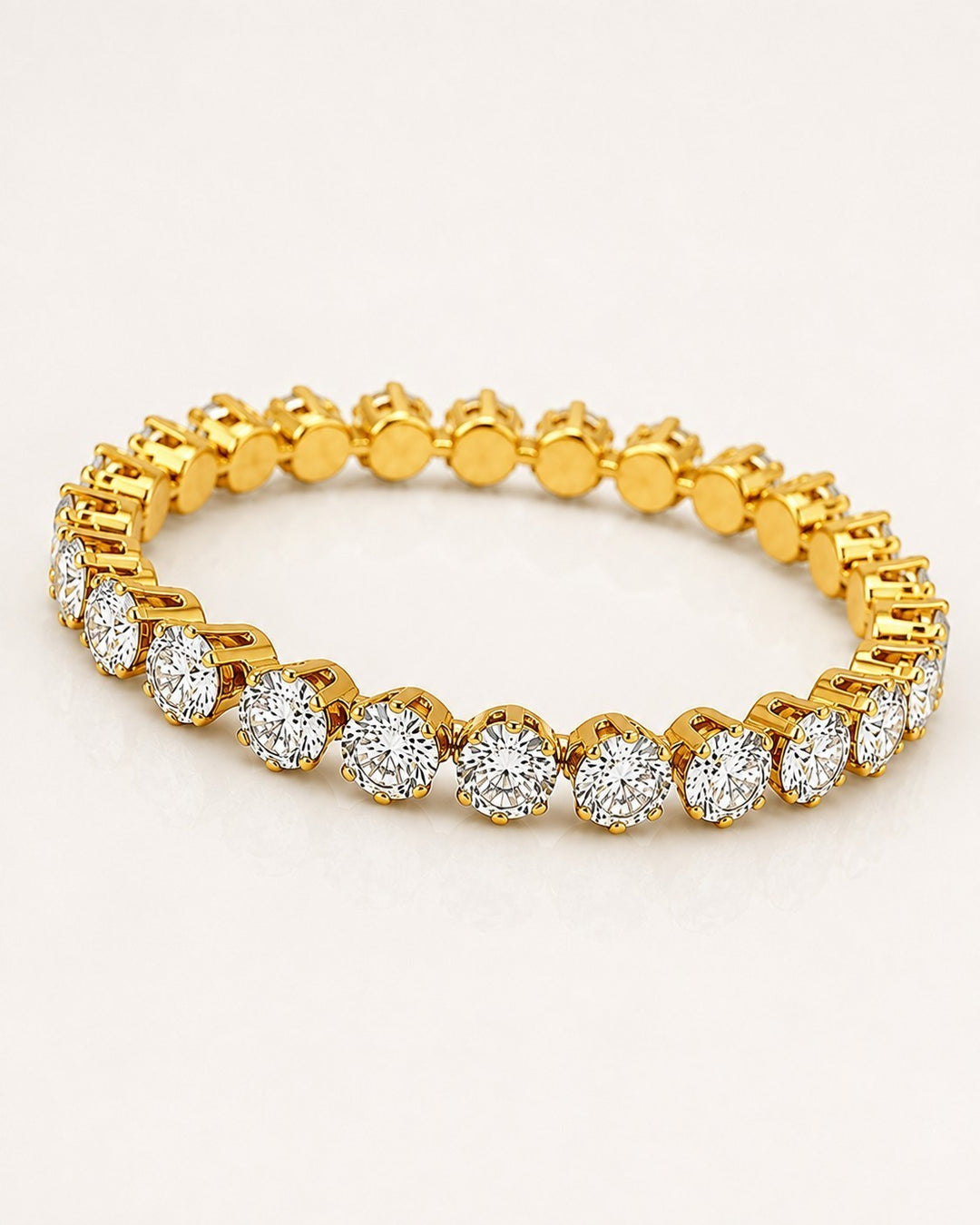 Gold Plated Cubic Zirconia Pavé Bangle Bracelet (11459)