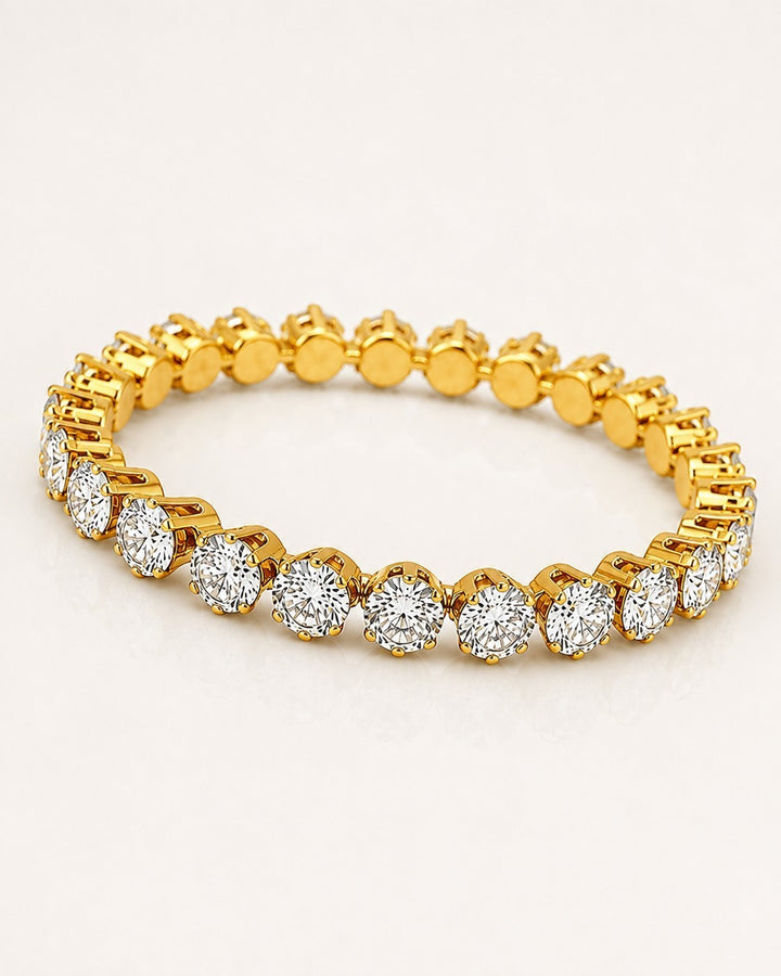 Gold Plated Cubic Zirconia Pavé Bangle Bracelet (11459)