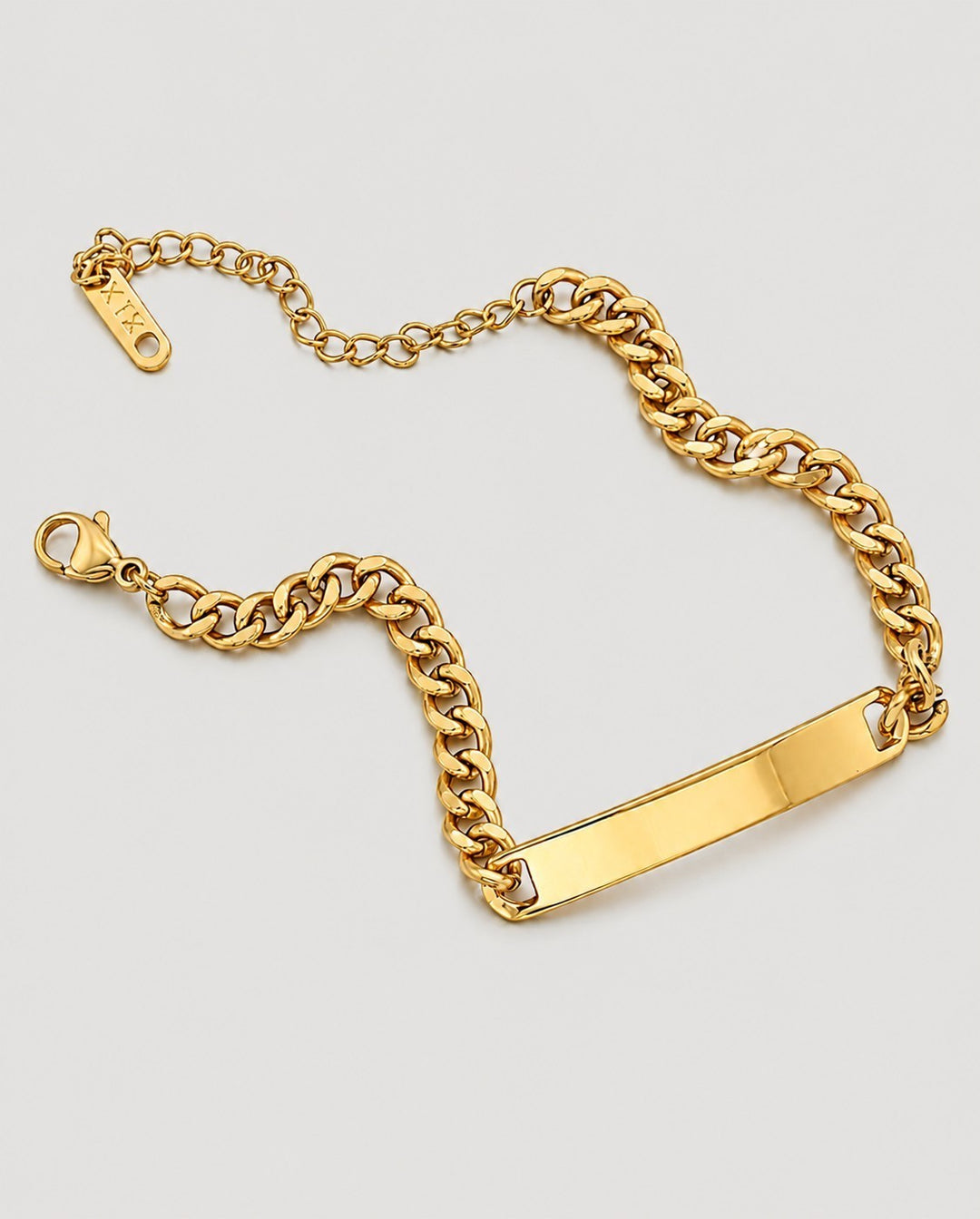 Gold Plated Waterproof Personalised ID Bracelet (200015)