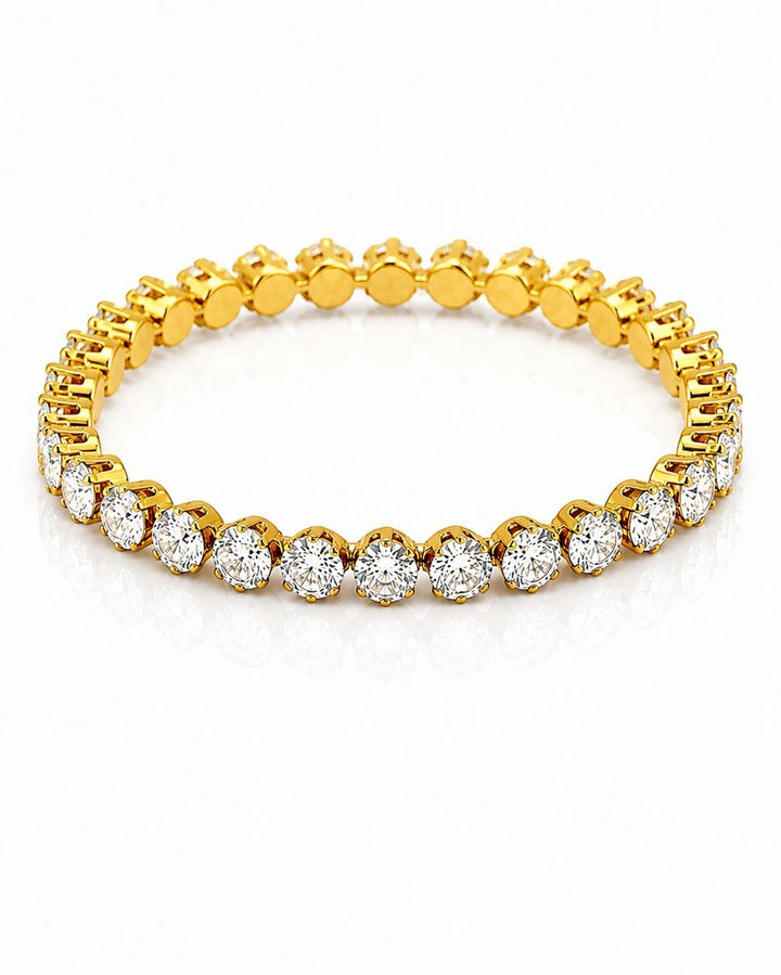 Gold Plated Cubic Zirconia Pavé Bangle Bracelet (11459)