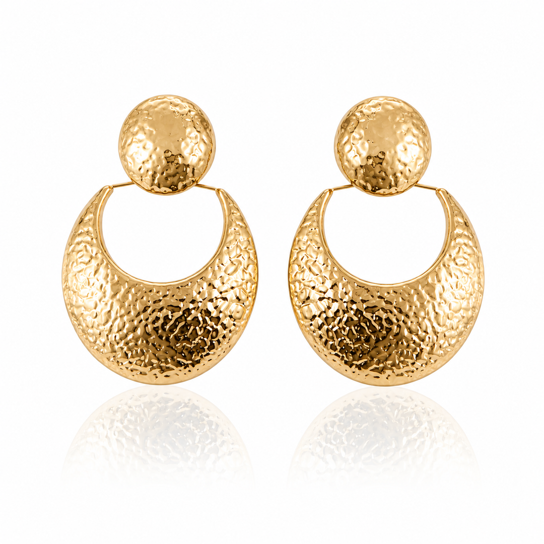 Gold plated waterproof crystal drop stud earrings with sparkling stones by Elli Jewellery