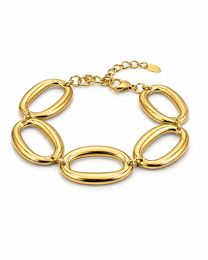 Gold Plated Waterproof Chunky Chain Link Bracelet (11757)