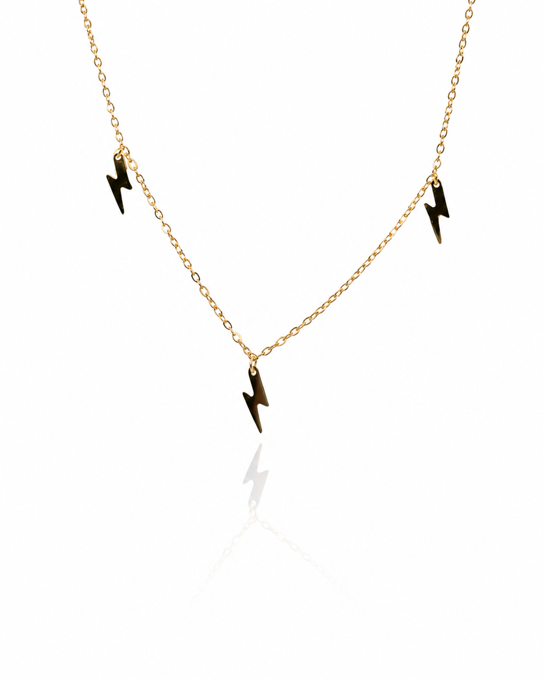 Gold Plated Waterproof Lightning Bolt Pendant Necklace (100032)
