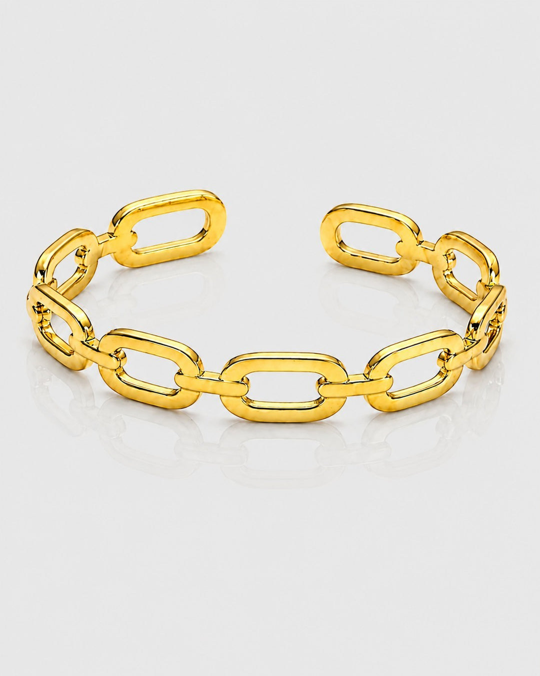 Gold Plated Waterproof Chunky Link Chain Cuff Bangle (10696)