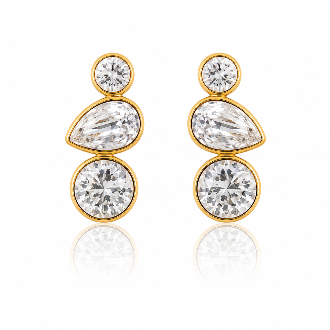 Gold plated waterproof chunky hoop earrings with high-polish finish by Elli Jewellery