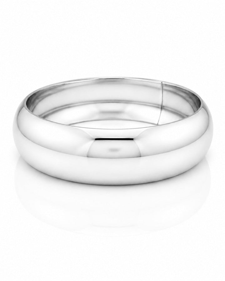 Rhodium Plated Polished Sleek Bangle Bracelet (11809)