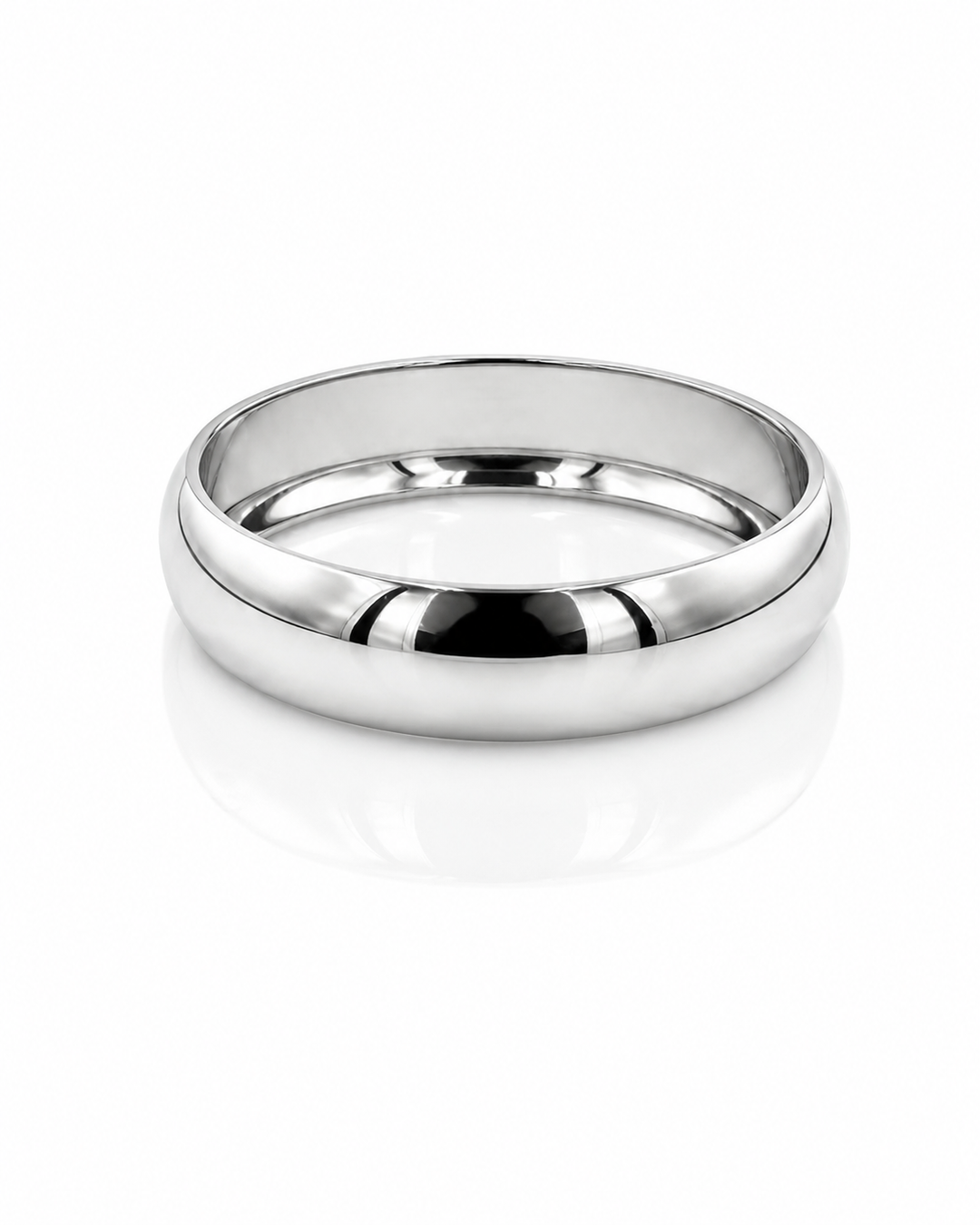 Rhodium Plated Polished Slim 1cm Bangle Bracelet (11805)