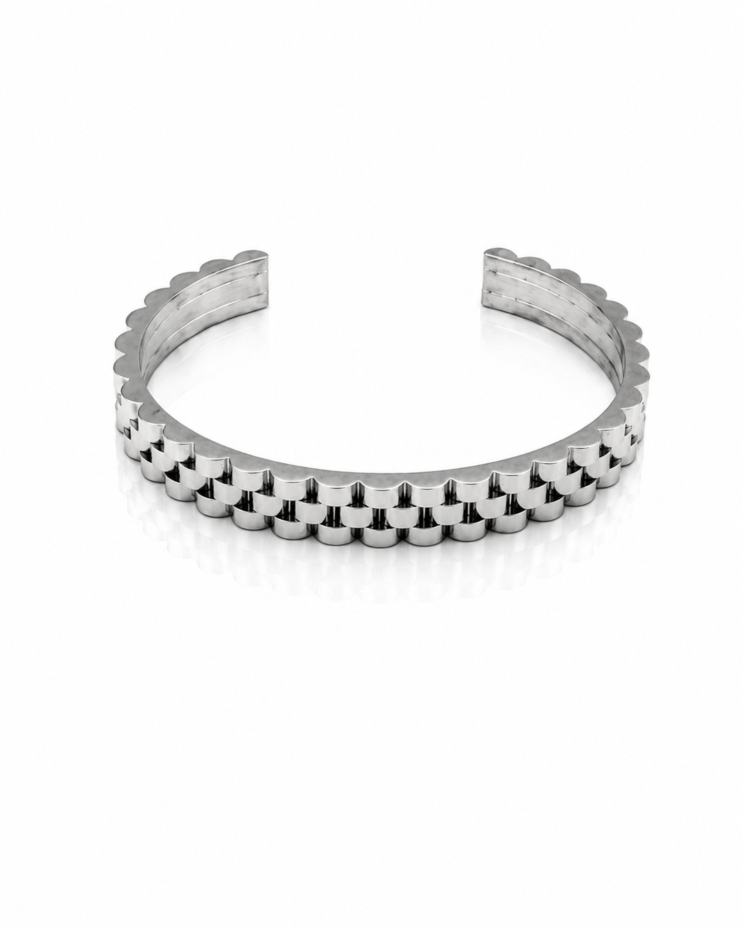 Rhodium Plated Statement Cuff Bangle (11768)