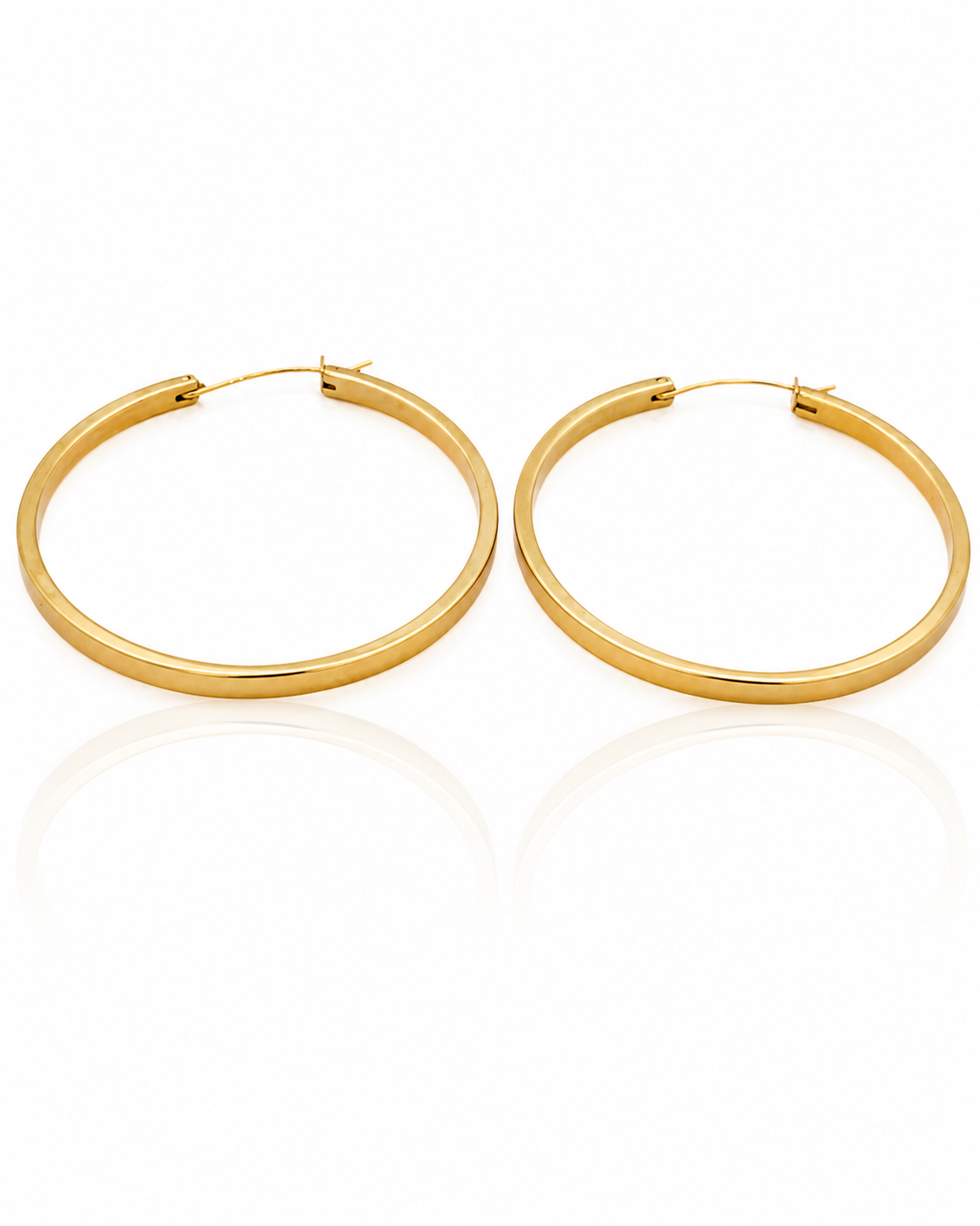 Gold Plated Statement 50mm Large Hoop Earrings (10542)