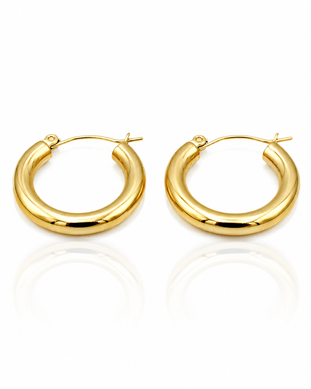 Gold Plated Waterproof Endless Hoop Earrings (10576)