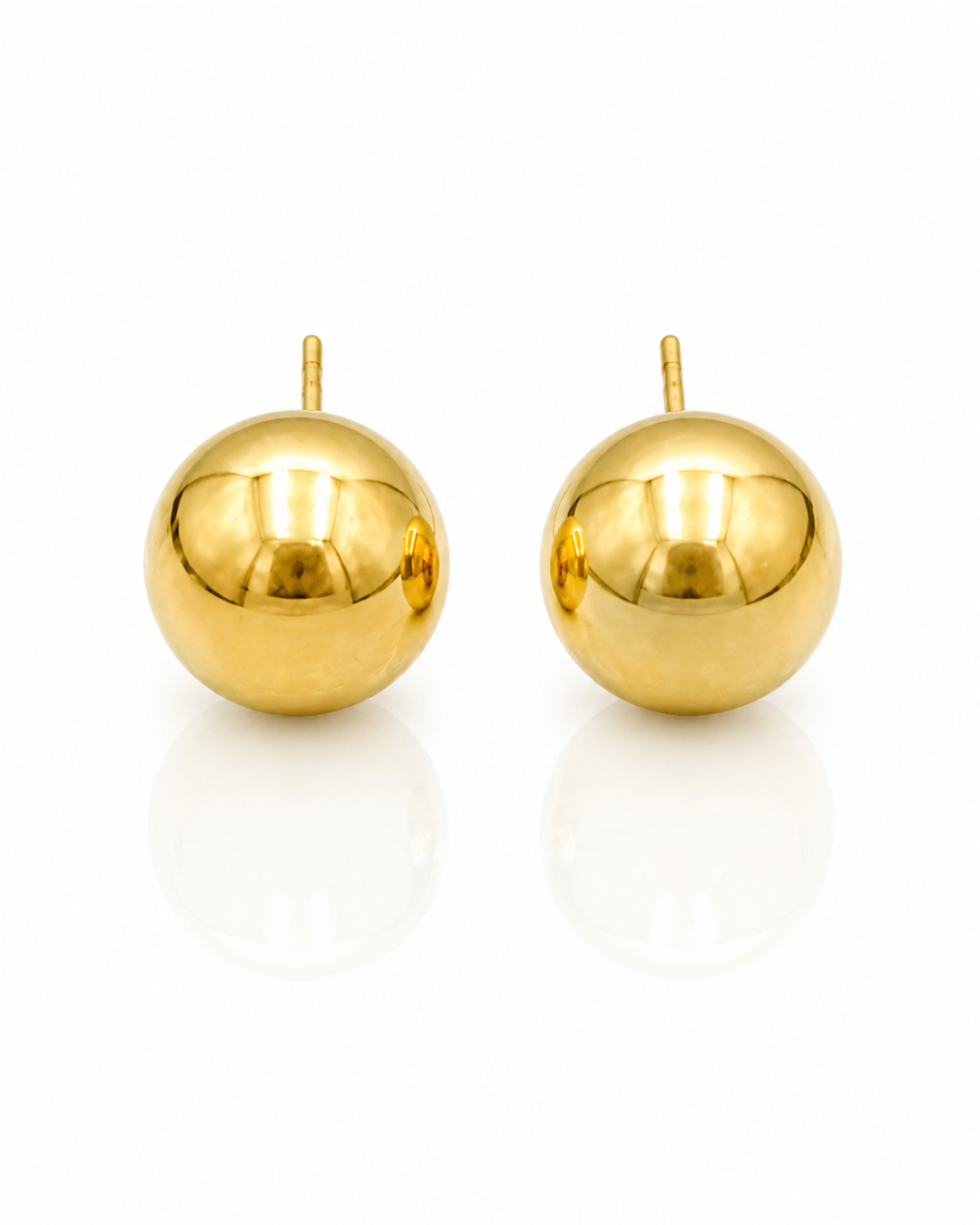 Gold Plated Waterproof Minimalist Round Stud Earrings (10571)