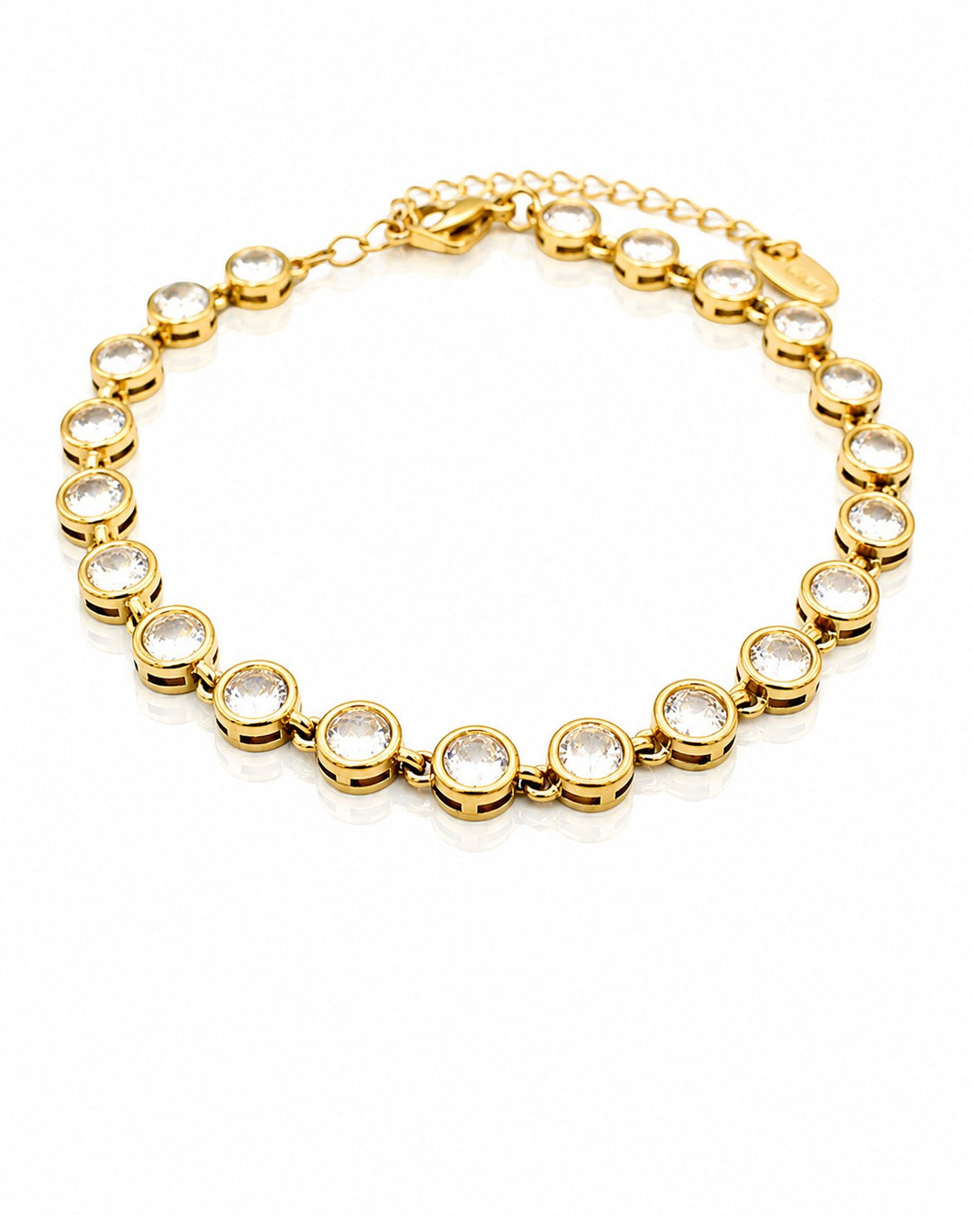 Gold Plated Crystal Clear Zirconia Tennis Bracelet (11232)