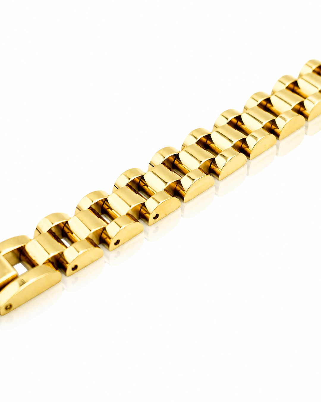 Gold Plated Waterproof Chunky Link Chain Adjustable Bracelet (11217)