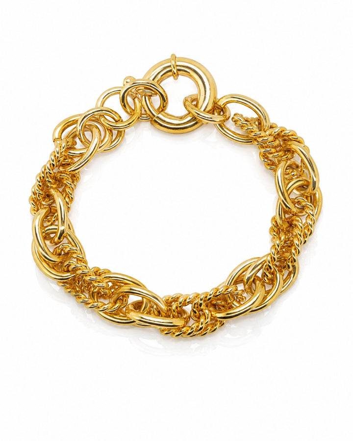 Gold Plated Waterproof Rope Chain Buckle Clasp Bracelet (200003)