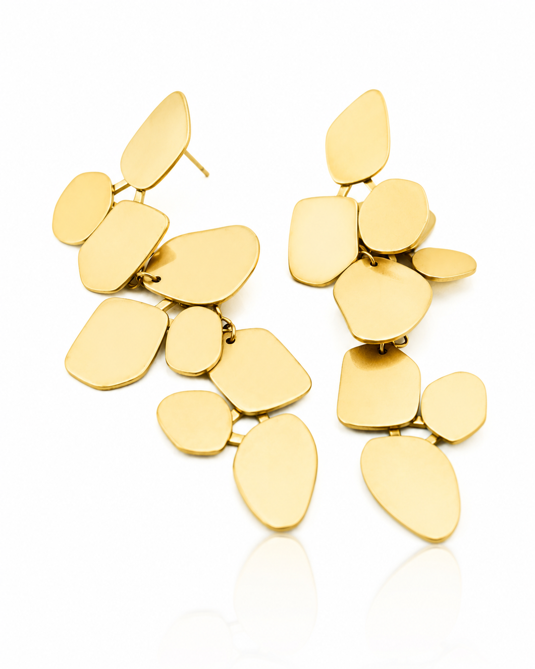 Gold Plated Waterproof Geometric Dangle Drop Earrings (11297)