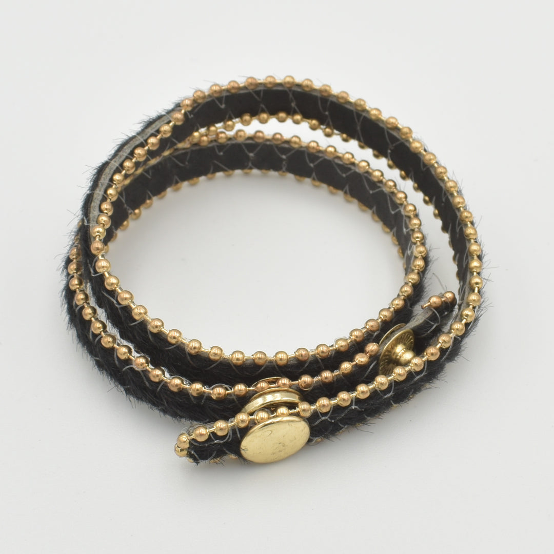 Black Fluffy Adjustable Bracelet