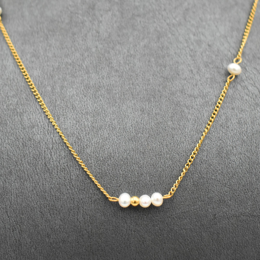Gold Plated Pearl Delicately Necklace
