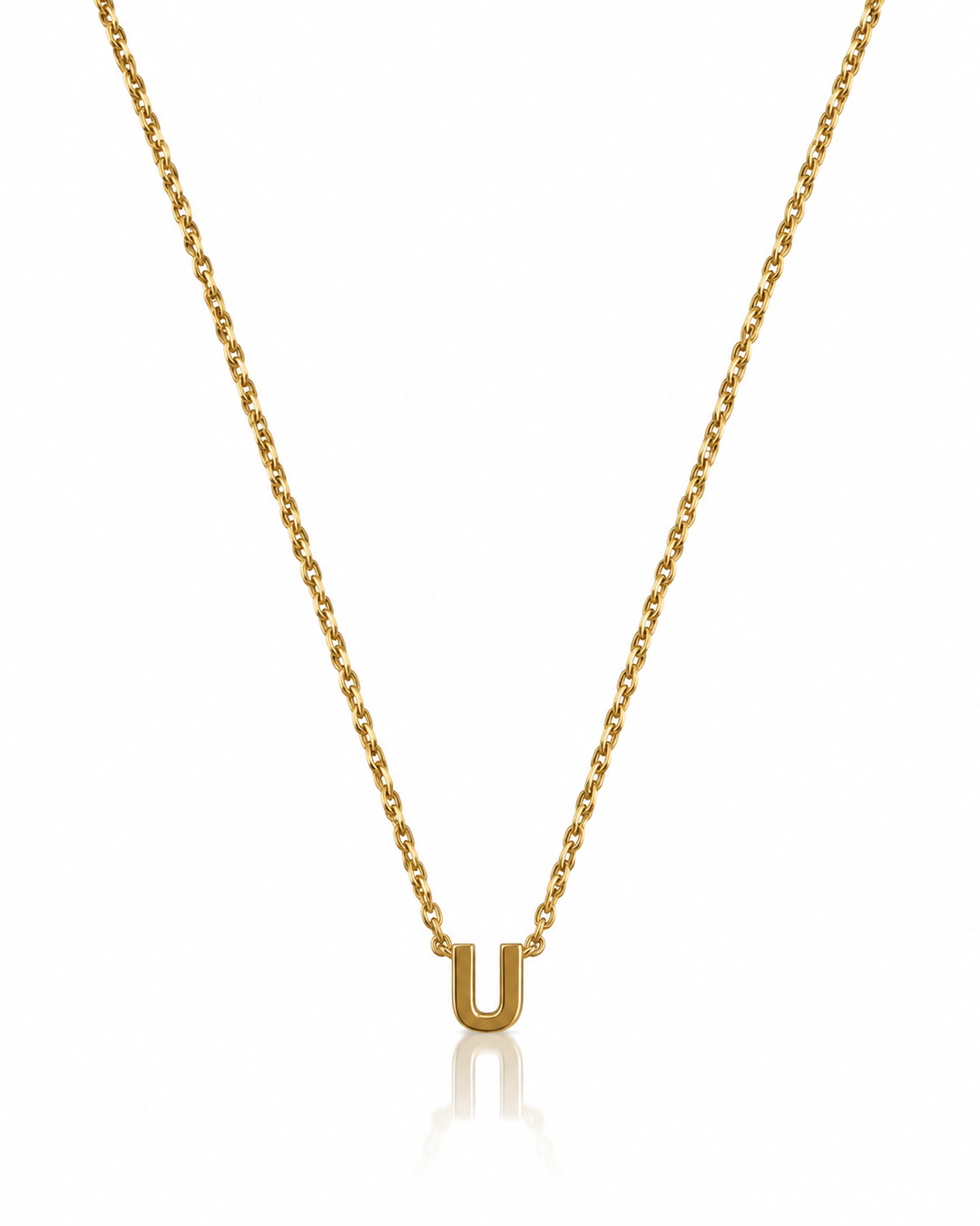 Gold Toned 'U' Snake Chain Necklace- 50 CM ( 11680)