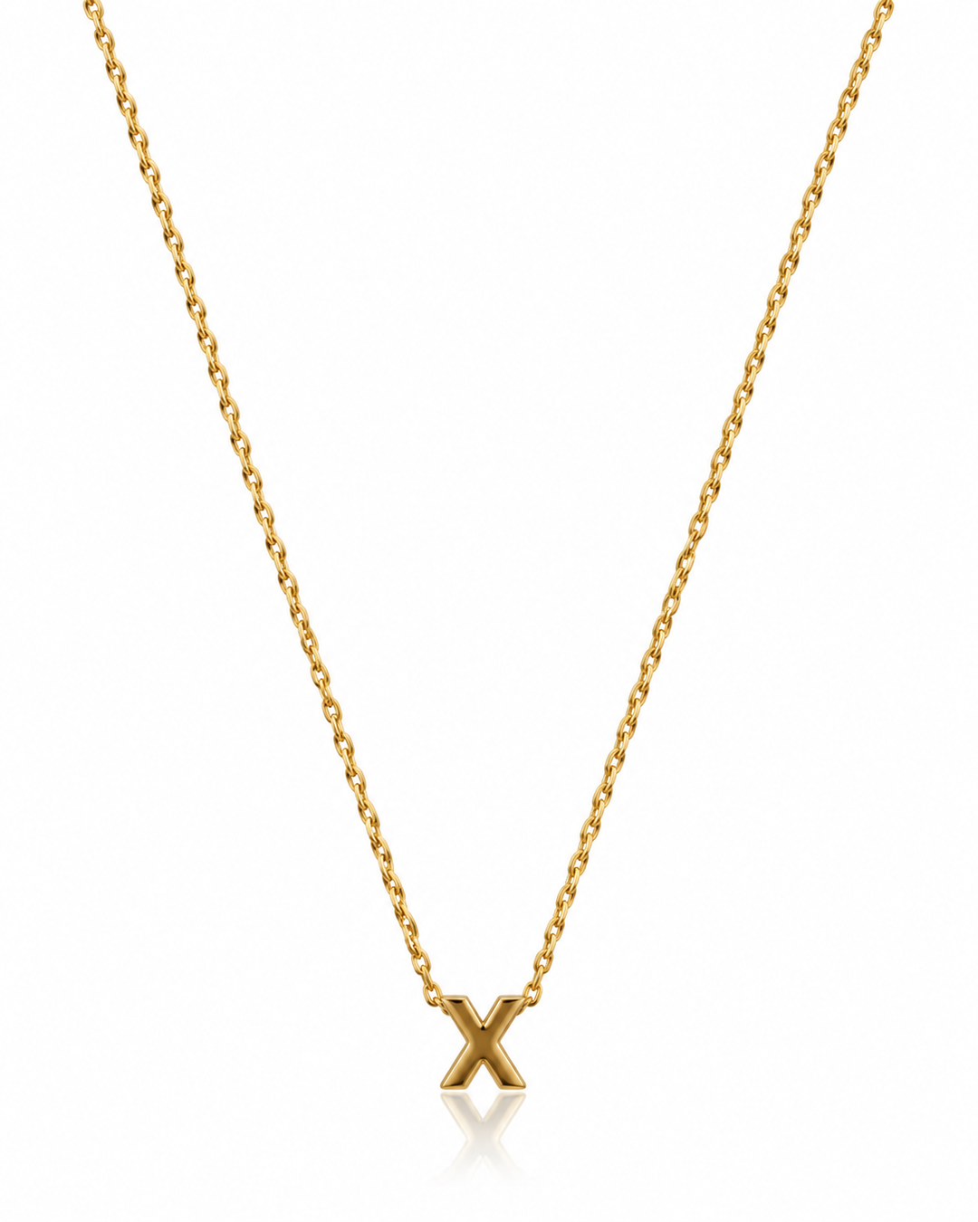 Gold Toned 'X' Snake Chain Necklace - 50 CM (11683)