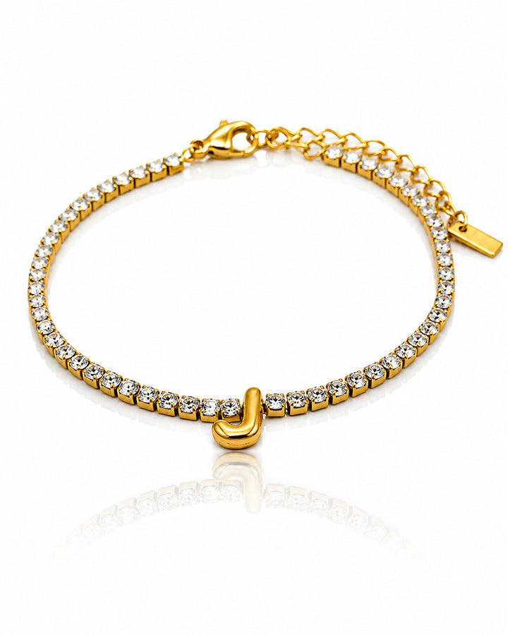 Gold Plated Initial Letter 'J' Personalised Bracelet (11483)